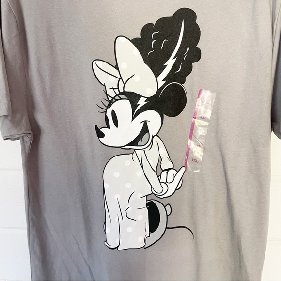 NWT Disney Women’s Gray Minnie Short Sleeve Crewneck Cotton Tee Size XXL - Picture 7 of 7
